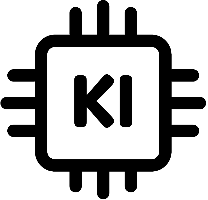 KI - AI Icon | Chip mit KI Text | marketing-campus.eu | Lehrgänge