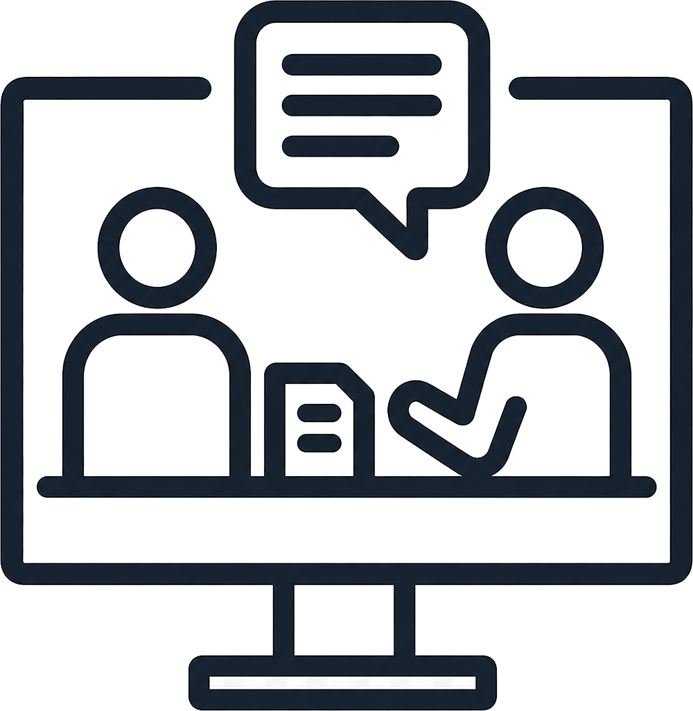 Wissensmanagement Icon in Weiss | Chip mit KI Text | marketing-campus.eu | Lehrgänge und Workshops